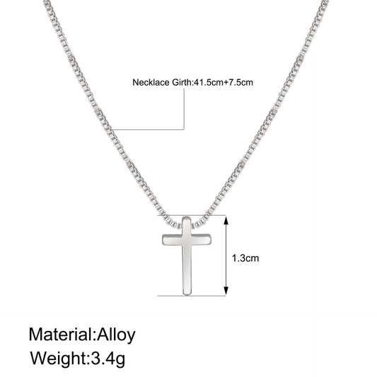 Gold And Silver Christian Cross Necklace, Dainty Choker Gift For Women, Religious Faith Pendant Jewelry