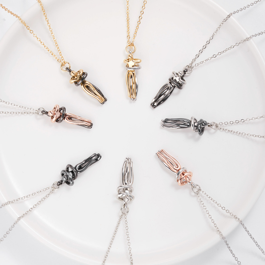 Collier Couple Affectueux - Ensemble 2 Pièces Acier Inoxydable