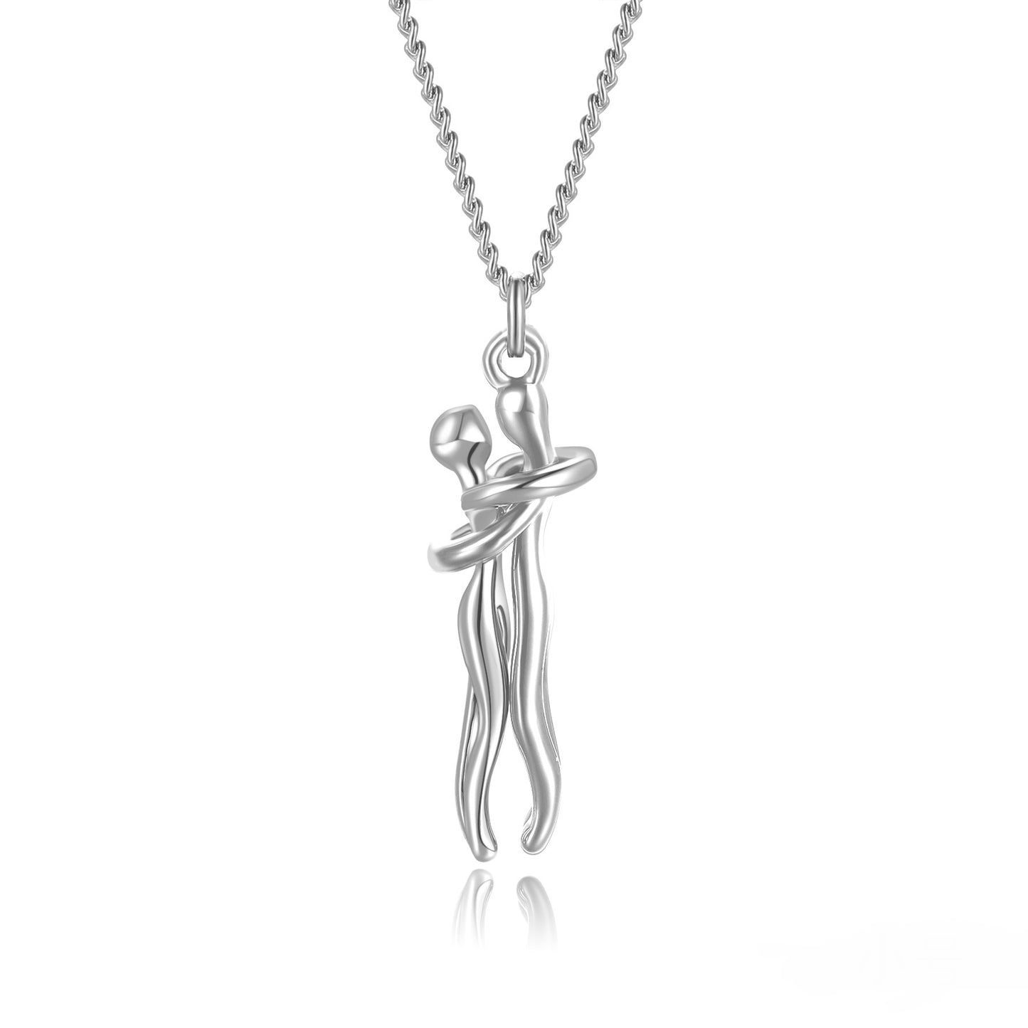 Collier Couple Affectueux - Ensemble 2 Pièces Acier Inoxydable