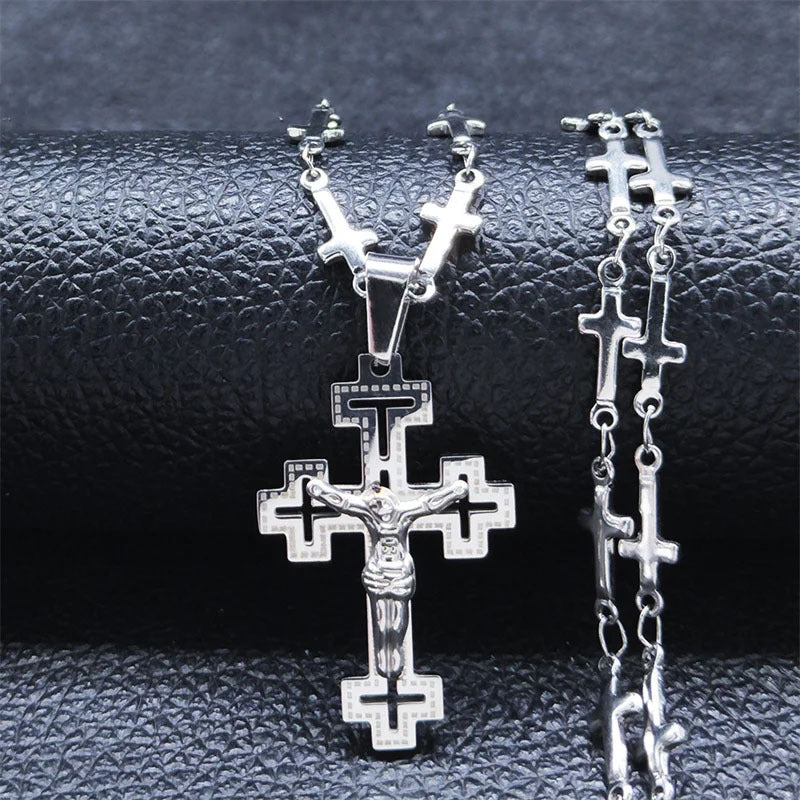 Cross Stainless Steel Necklace - Women's Jewelry