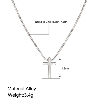 Gold And Silver Christian Cross Necklace, Dainty Choker Gift For Women, Religious Faith Pendant Jewelry