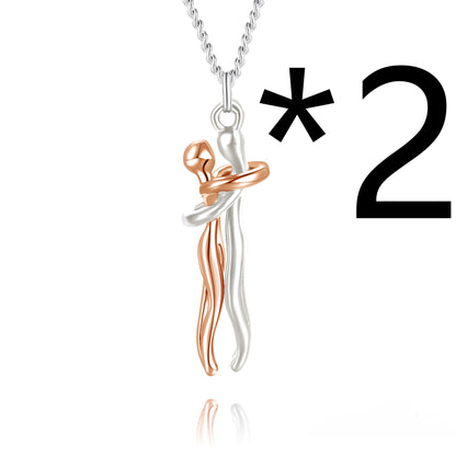 Collier Couple Affectueux - Ensemble 2 Pièces Acier Inoxydable