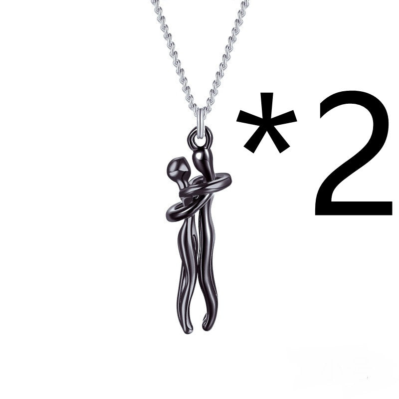 Collier Couple Affectueux - Ensemble 2 Pièces Acier Inoxydable