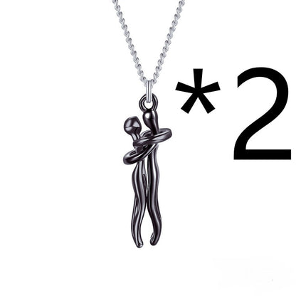 Collier Couple Affectueux - Ensemble 2 Pièces Acier Inoxydable