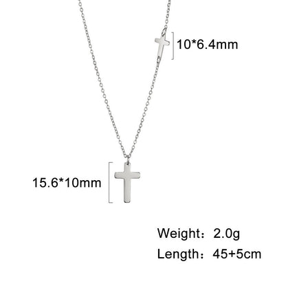 Minimalist Cross Necklace for Women - Stainless Steel