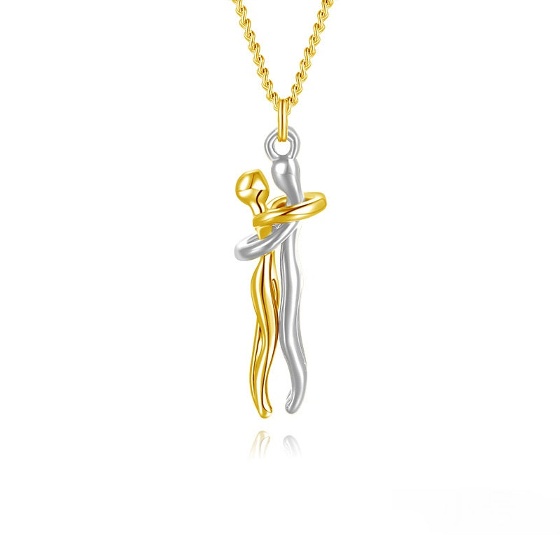 Collier Couple Affectueux - Ensemble 2 Pièces Acier Inoxydable