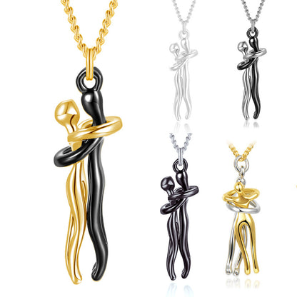 Collier Couple Affectueux - Ensemble 2 Pièces Acier Inoxydable