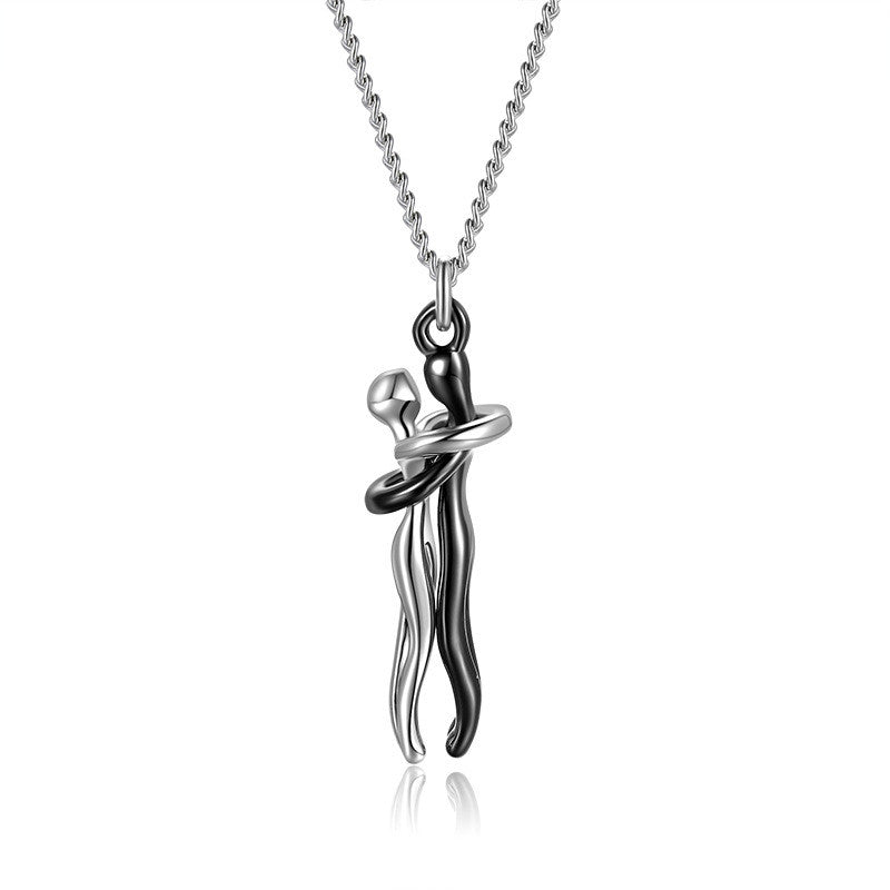 Collier Couple Affectueux - Ensemble 2 Pièces Acier Inoxydable