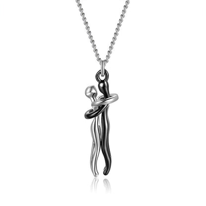 Collier Couple Affectueux - Ensemble 2 Pièces Acier Inoxydable