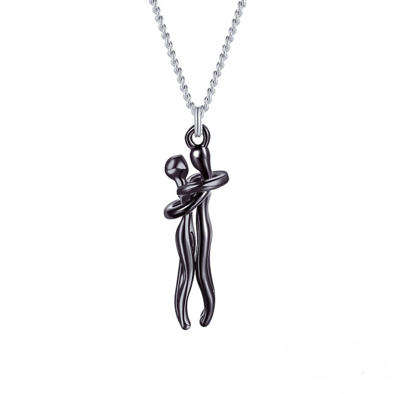 Collier Couple Affectueux - Ensemble 2 Pièces Acier Inoxydable