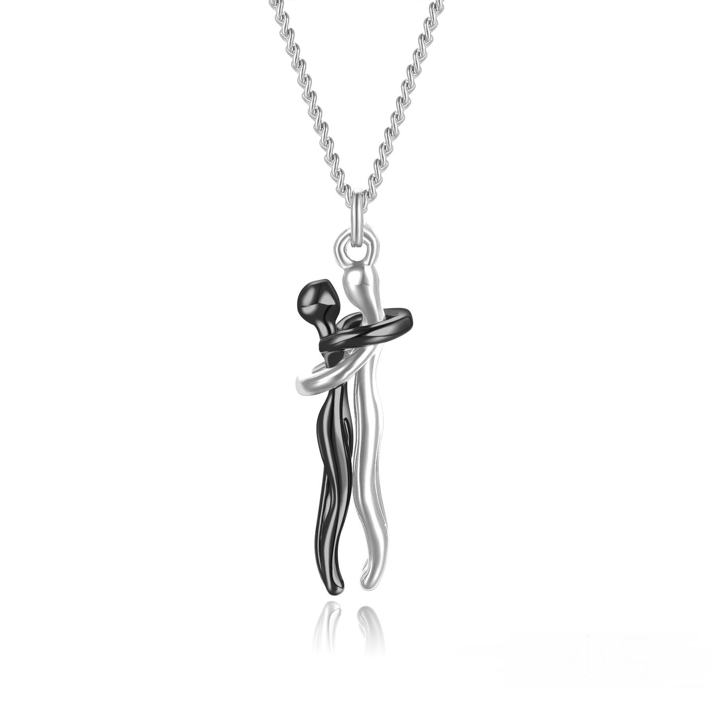 Collier Couple Affectueux - Ensemble 2 Pièces Acier Inoxydable