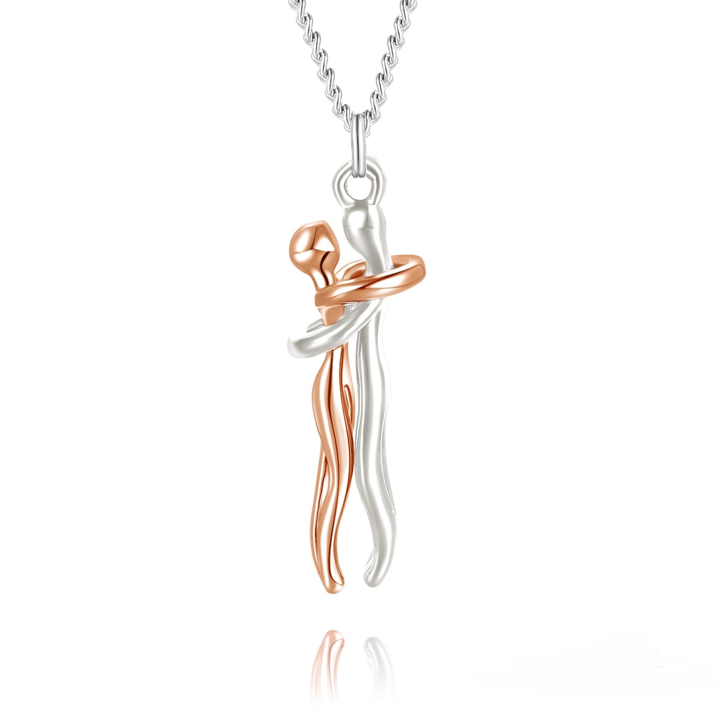 Collier Couple Affectueux - Ensemble 2 Pièces Acier Inoxydable
