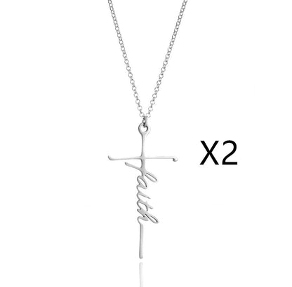 Fashion Simple Faith Cross Necklace