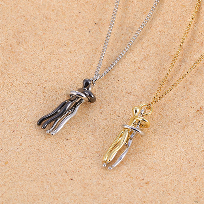 Collier Couple Affectueux - Ensemble 2 Pièces Acier Inoxydable
