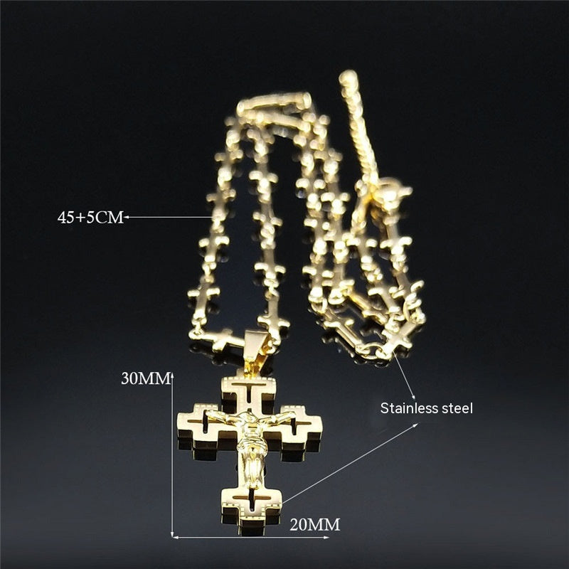 Cross Stainless Steel Necklace - Women's Jewelry