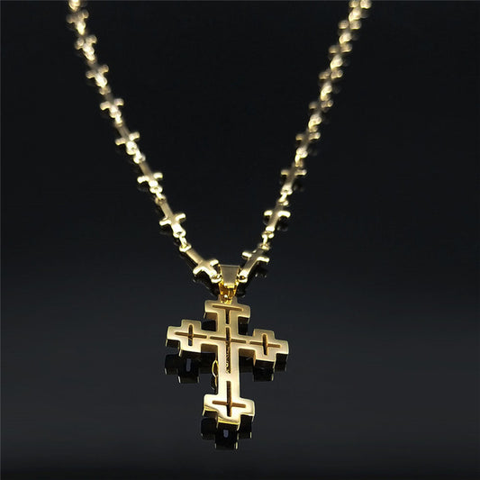 Cross Stainless Steel Necklace - Women's Jewelry