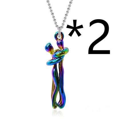 Collier Couple Affectueux - Ensemble 2 Pièces Acier Inoxydable