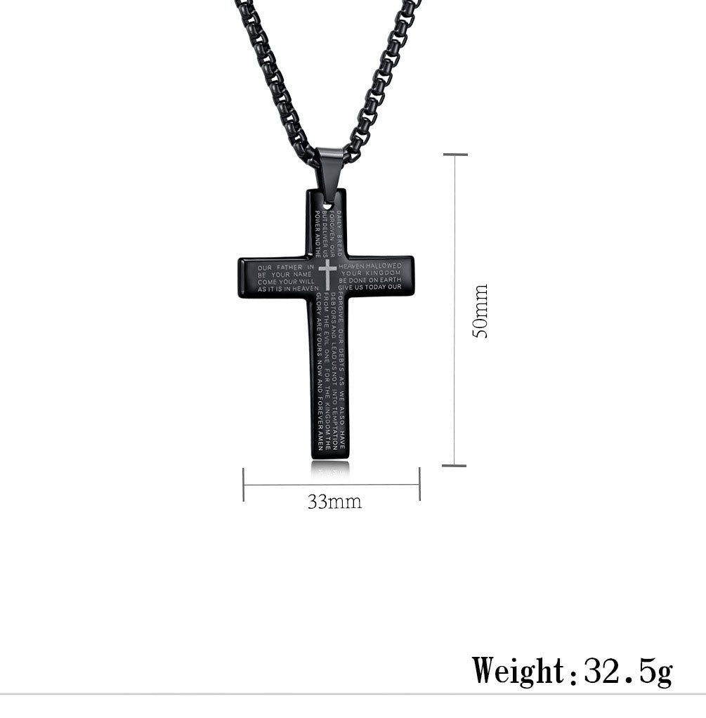 Geometric Cross Pendant Necklace - Gold & Silver Stainless Steel