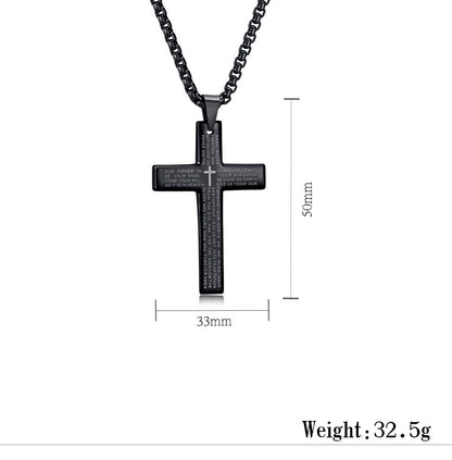 Geometric Cross Pendant Necklace - Gold & Silver Stainless Steel