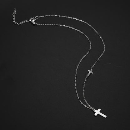 Minimalist Cross Necklace for Women - Stainless Steel