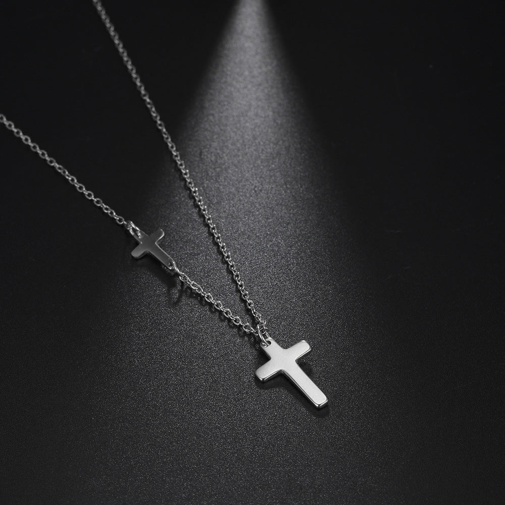 Minimalist Cross Necklace for Women - Stainless Steel