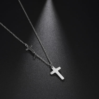 Minimalist Cross Necklace for Women - Stainless Steel