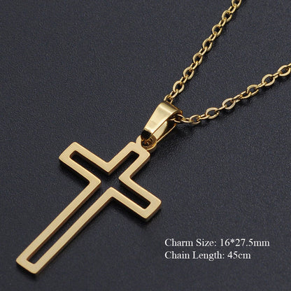Cross pendant stainless steel necklace