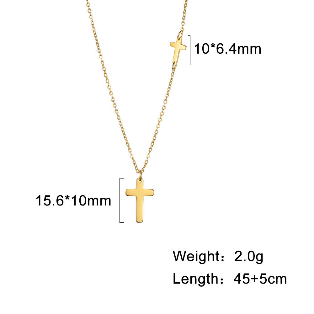 Minimalist Cross Necklace for Women - Stainless Steel