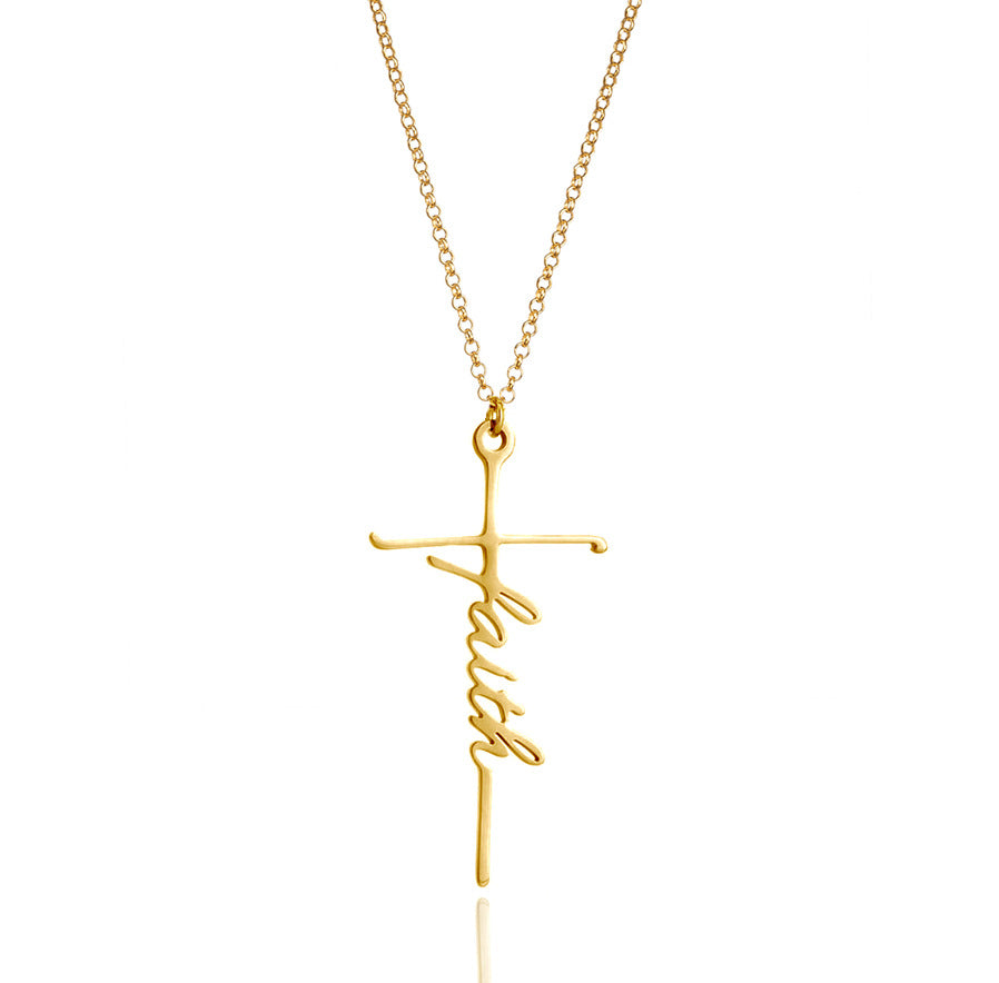 Fashion Simple Faith Cross Necklace