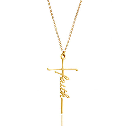 Fashion Simple Faith Cross Necklace