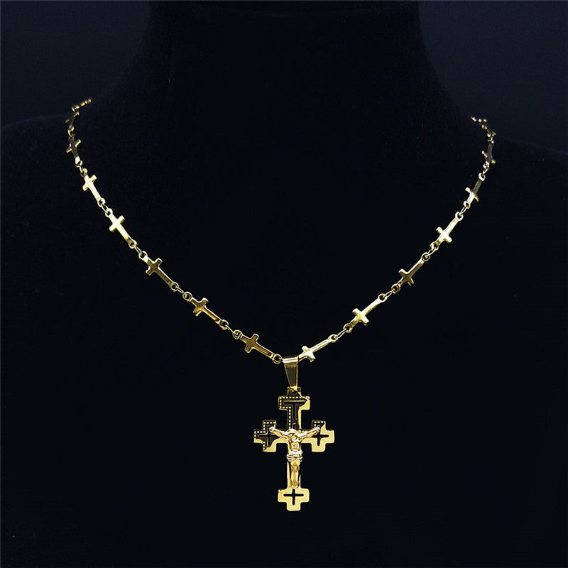 Cross Stainless Steel Necklace - Women's Jewelry