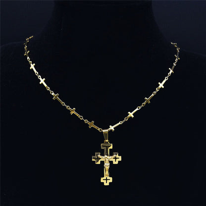 Cross Stainless Steel Necklace - Women's Jewelry