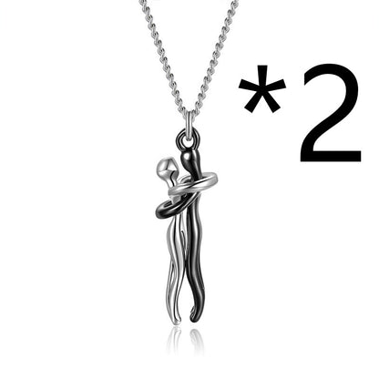 Collier Couple Affectueux - Ensemble 2 Pièces Acier Inoxydable