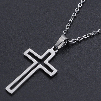 Cross pendant stainless steel necklace
