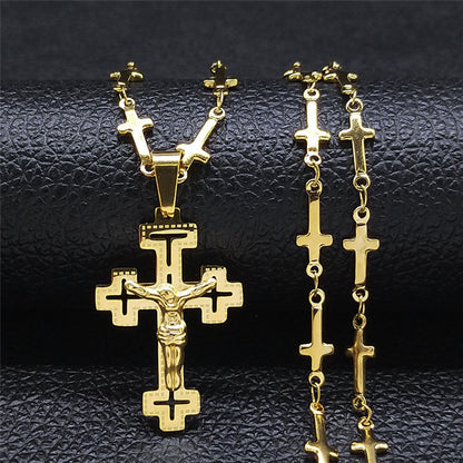 Cross Stainless Steel Necklace - Women's Jewelry