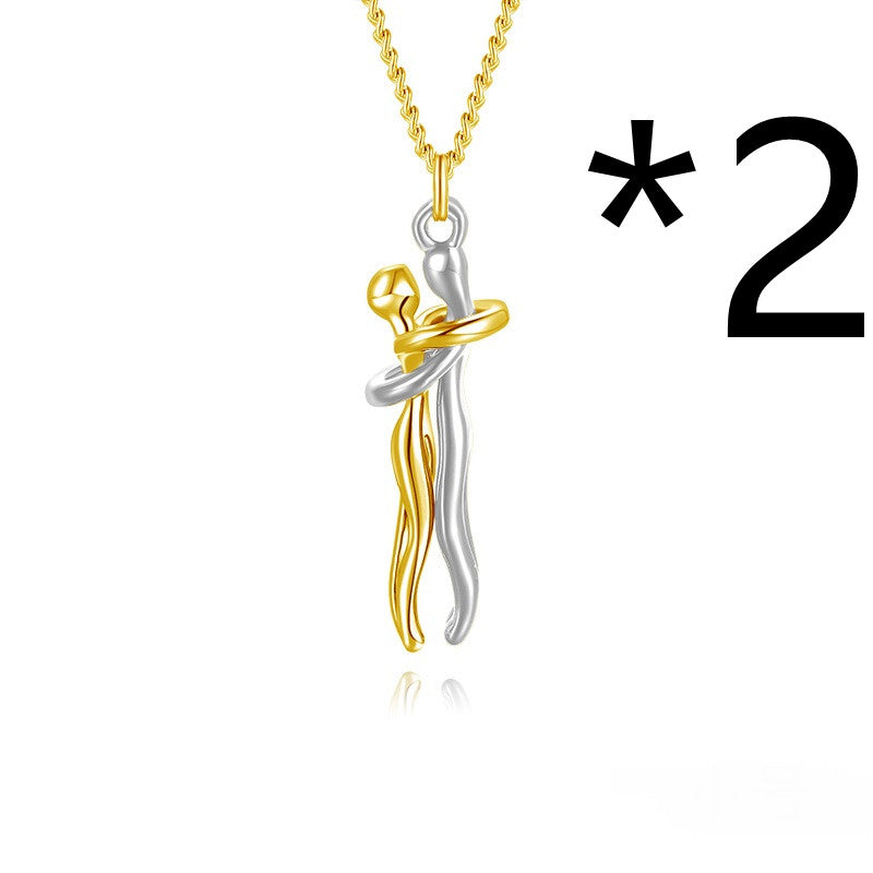 Collier Couple Affectueux - Ensemble 2 Pièces Acier Inoxydable