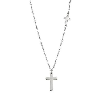 Minimalist Cross Necklace for Women - Stainless Steel