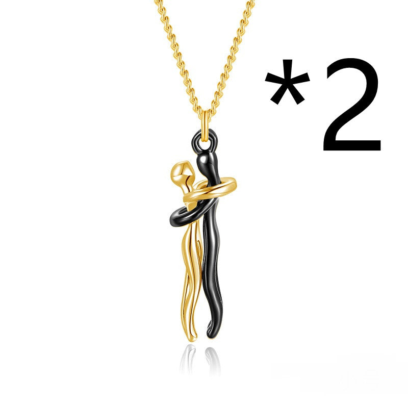 Collier Couple Affectueux - Ensemble 2 Pièces Acier Inoxydable