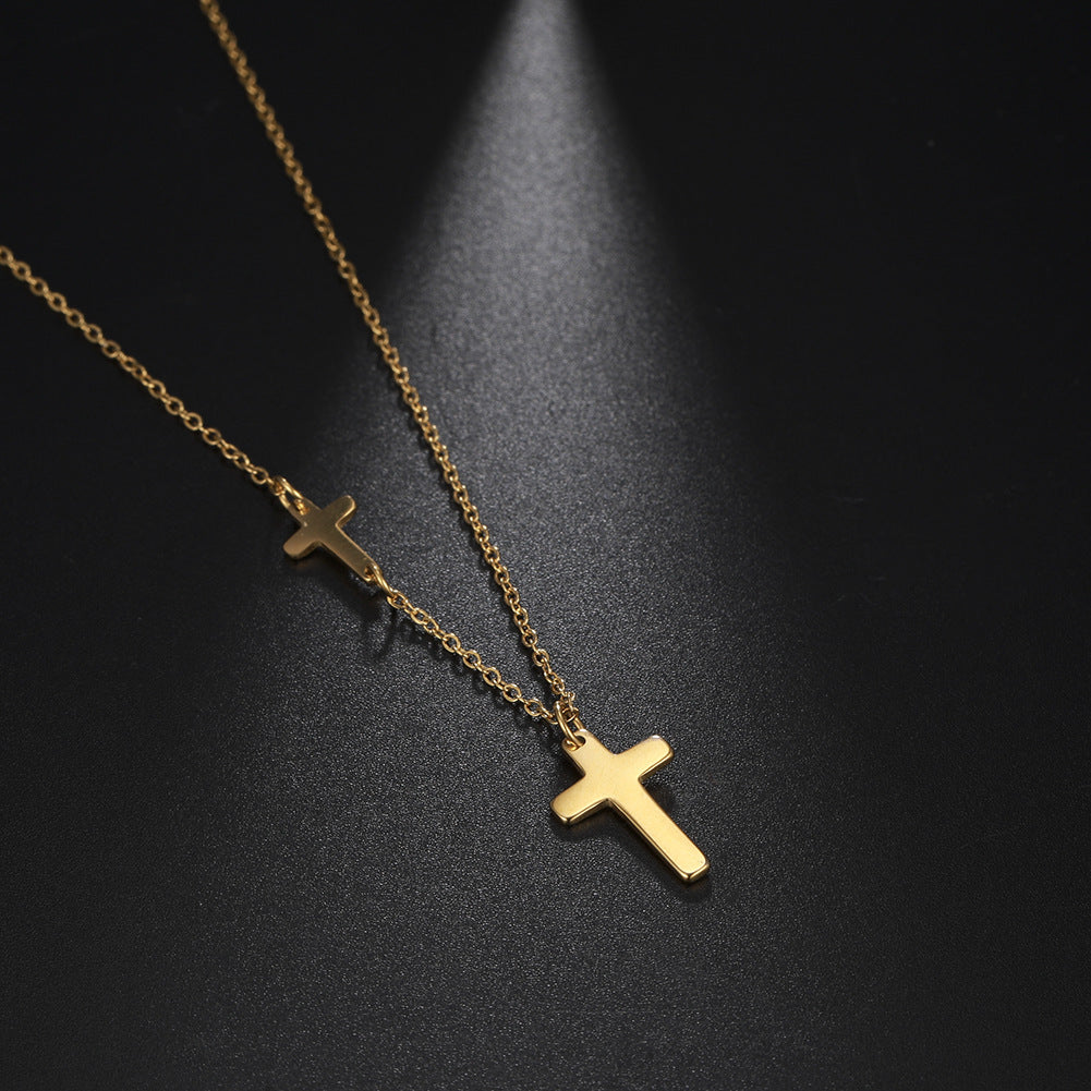Minimalist Cross Necklace for Women - Stainless Steel