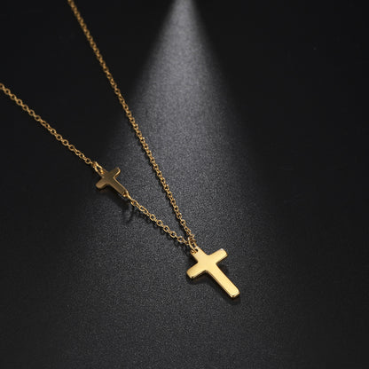 Minimalist Cross Necklace for Women - Stainless Steel