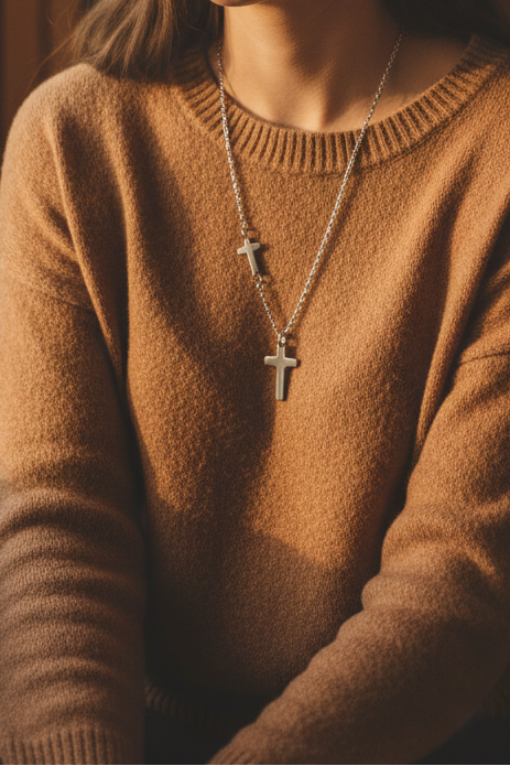 Avis client chaleureux - Collier croix