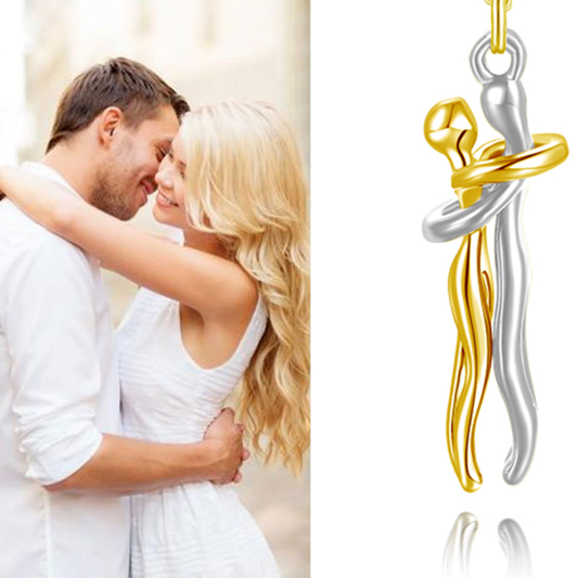 Collier Couple Affectueux - Ensemble 2 Pièces Acier Inoxydable