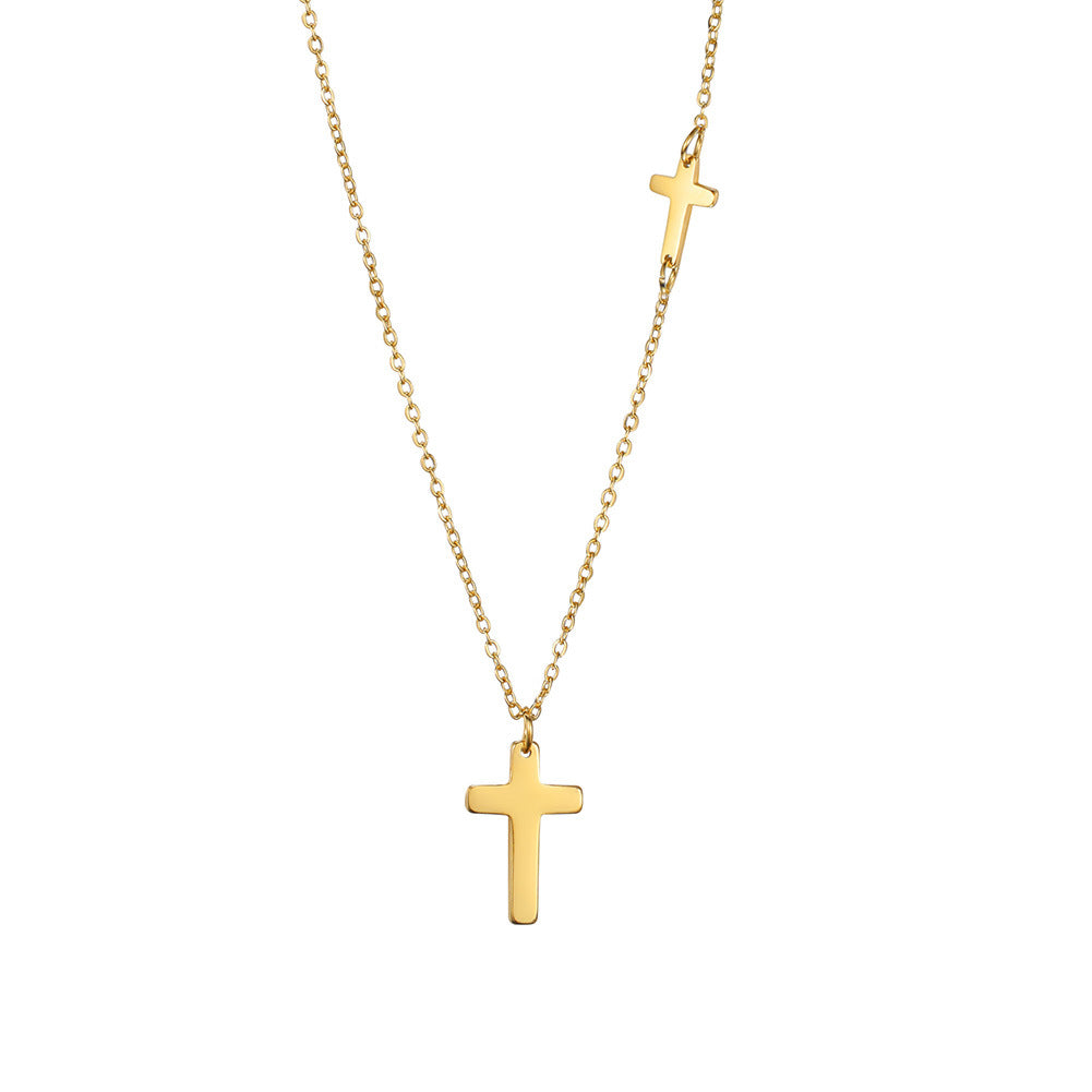 Minimalist Cross Necklace for Women - Stainless Steel