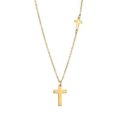 Minimalist Cross Necklace for Women - Stainless Steel
