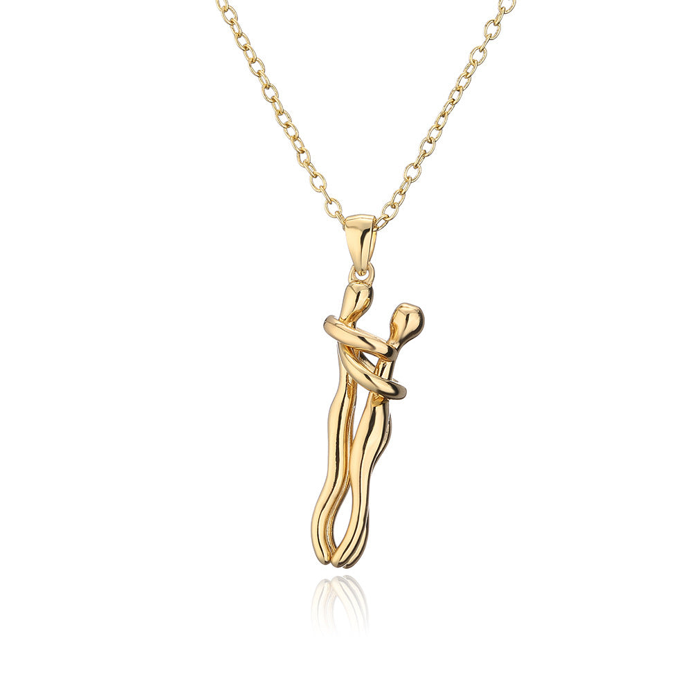 Collier Couple Affectueux - Ensemble 2 Pièces Acier Inoxydable