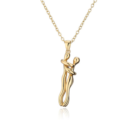 Collier Couple Affectueux - Ensemble 2 Pièces Acier Inoxydable