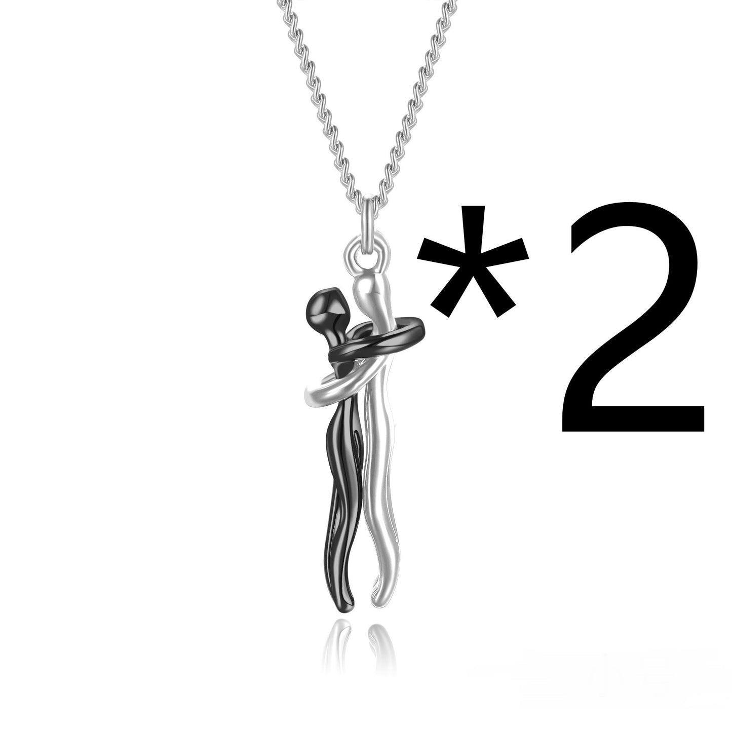 Collier Couple Affectueux - Ensemble 2 Pièces Acier Inoxydable