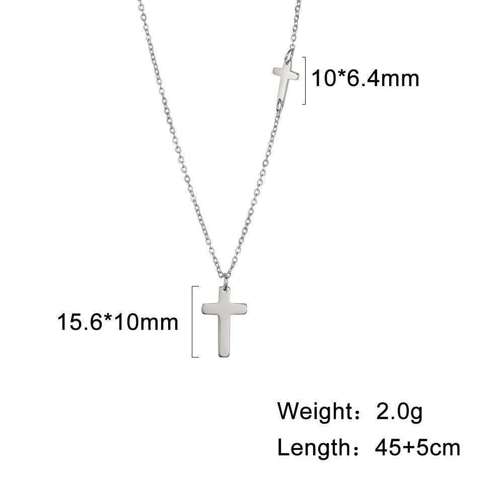 Minimalist Cross Necklace for Women - Stainless Steel