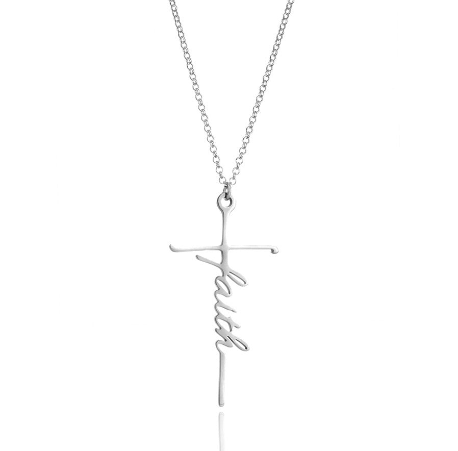 Fashion Simple Faith Cross Necklace
