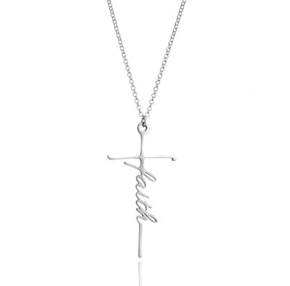 Fashion Simple Faith Cross Necklace